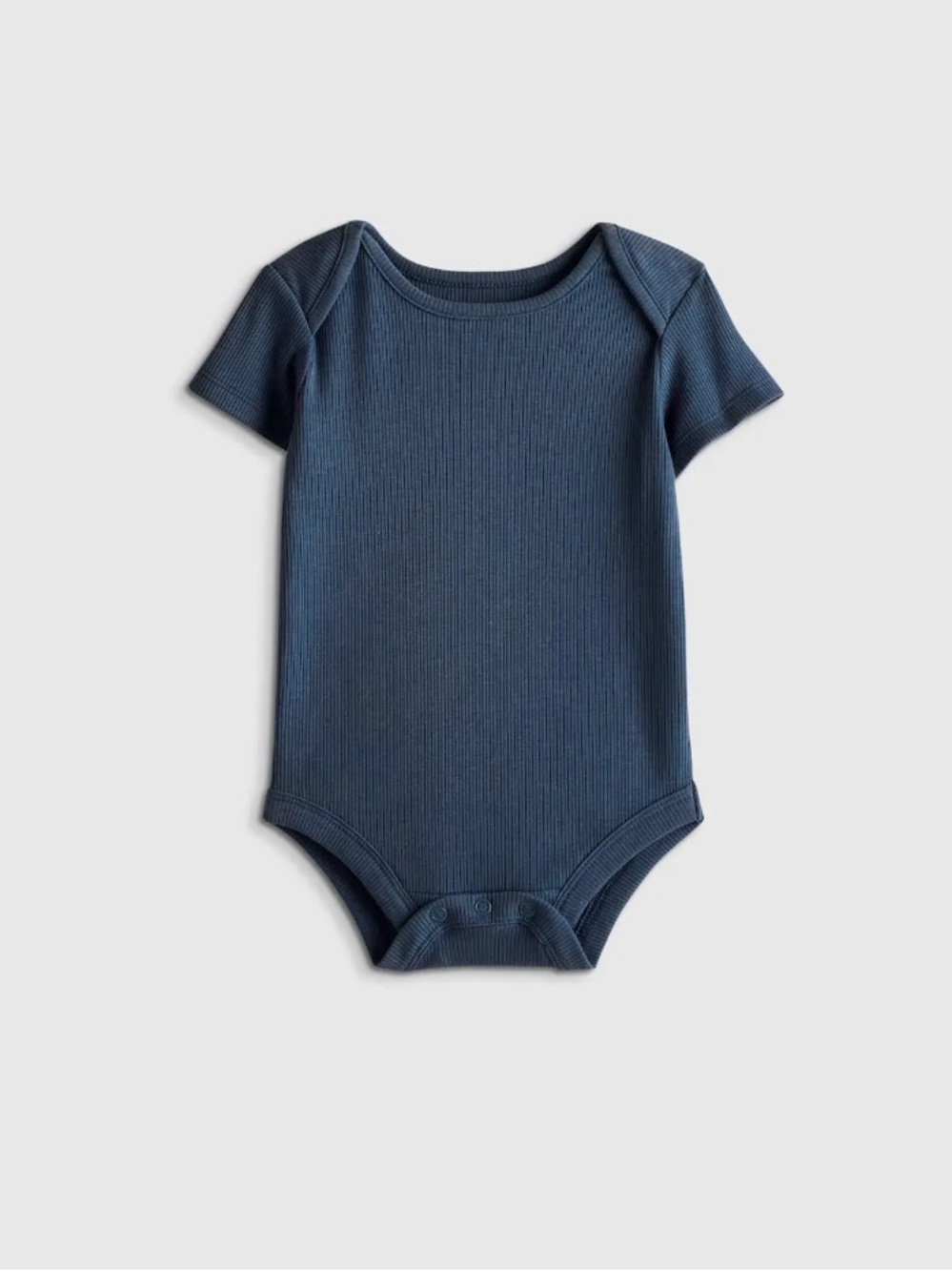 Classic Ribbed Short-Sleeve Bodysuit - Navy